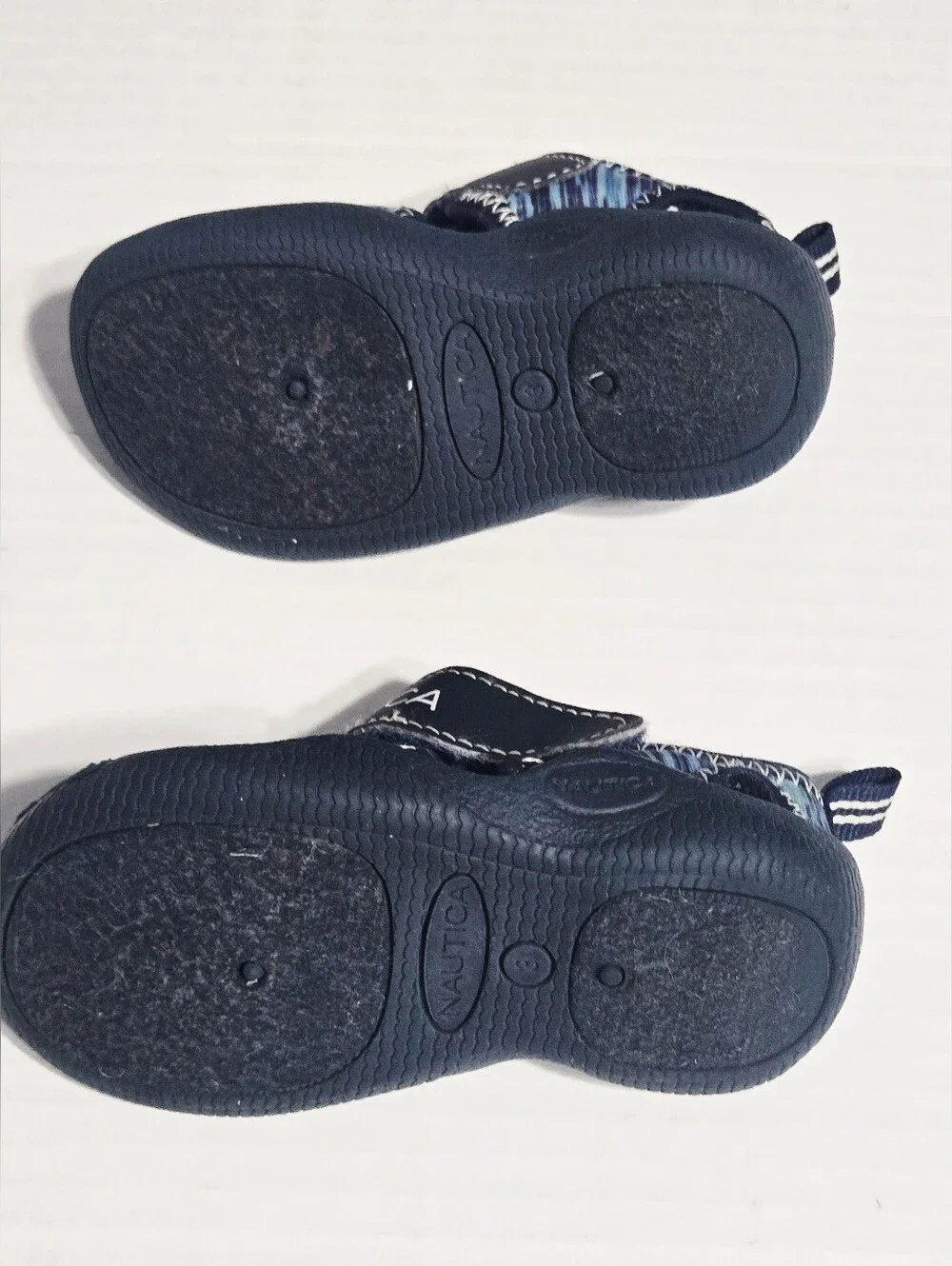 Nautica Toddler Water Sandals Size 3 Blue Wave Print Hook & Loop Beach Swim Shoe
